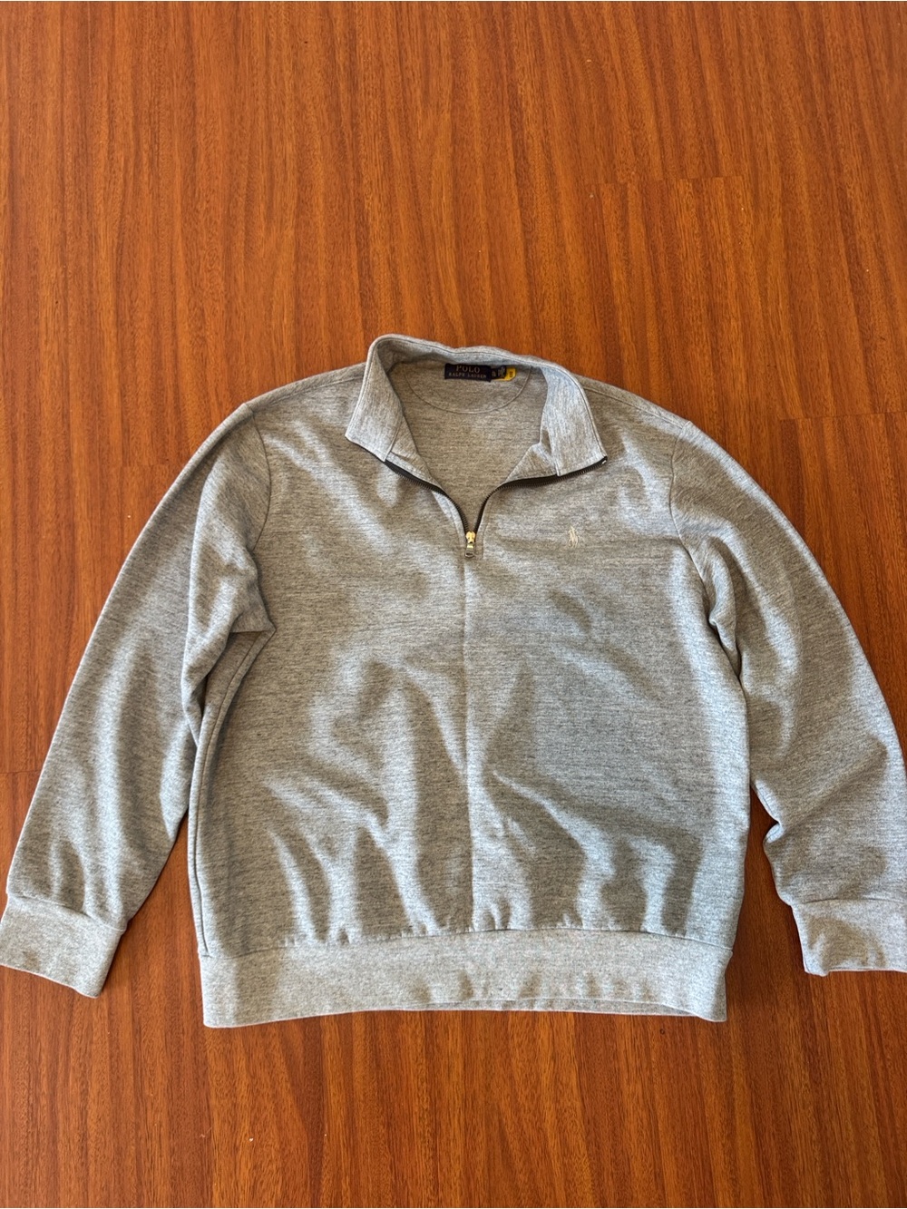 Ralph Lauren Light Gray Zip Pullover Sweater